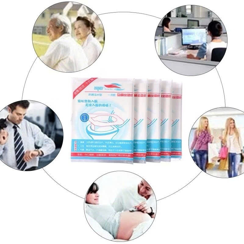 Set 50 Miếng Giấy Lót Bồn Cầu Tự Phân Hủy, Chống Thấm Nước Dùng Một Lần, Nhỏ Gọn Cho Chuyến Du Lịch, Sạch Sẽ