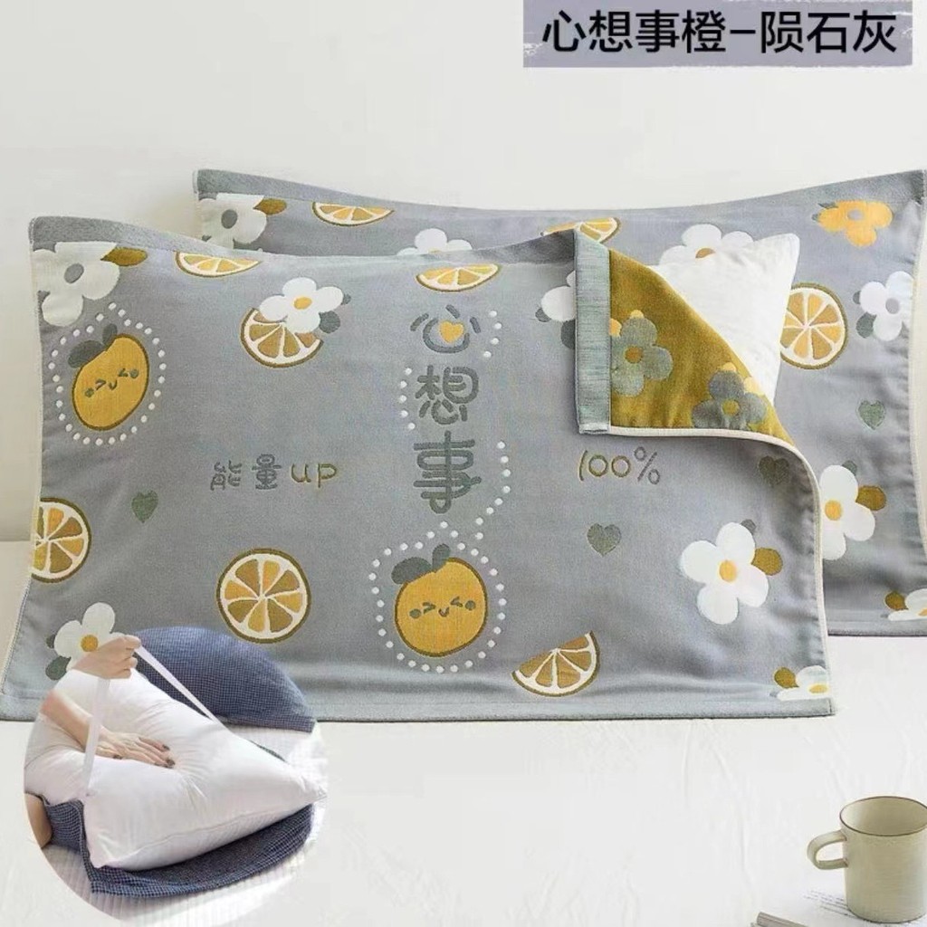 Gối Gối Khăn Cotton Nguyên Chất Cotton Đôi Hộ Gia Đình Cặp Đôi Gạc Gối Khăn Cotton Đơn Không Rơi Dây Dày 12.22