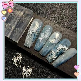 [beautifulhome] 3D Lycoris Radiata Flower Silicone Nails Art Mold Khuôn khắc móng tay trong suốt DIY Red Lily Họa tiết hoa khuôn [làm đẹp]