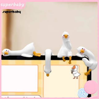 (Superbaby) Tượng vịt hoạt hình dễ thương Trang trí vịt cho màn hình máy tính Hình vịt Mini bằng nhựa 3d Hình vịt hoạt hình dễ thương Trang trí để trang trí màn hình Tv máy tính ô tô - dành cho bạn bè