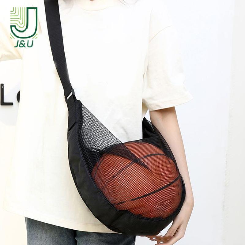 J & U 1 Túi Đơn Có Dây Kéo Túi Lưới Bảo Quản Thiết Bị Thể Thao Dây Rút Sling Bảo Quản Lưới Mang Bóng Rổ Mới