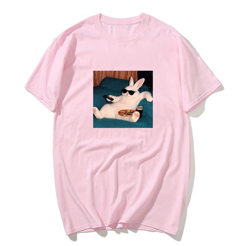 Lười Bunny Meme Thỏ 100% Cotton, thời trang đường phố
