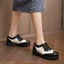 VNLDH34-39 Size Brock Da Dầu Giày Da Nhỏ Nữ Xuân Thu Phong Cách Anh Preppy Phong Cách Retro Phối Màu Phù Hợp Với Giày Công Sở Giày Gót Dày Hợp Thời Trang Gothic