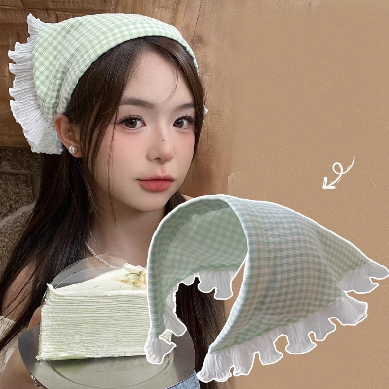 KIKIN Thoải Mái Thoáng Khí Vải Ren Bandana Khăn Trùm Đầu Cho Nữ Pháp Tích Hợp Headwrap Mục Vụ Trang Trí Tóc