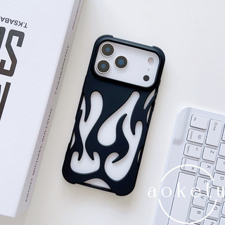 Tản nhiệt rỗng ngọn lửa mờ mờ phù hợp cho vỏ điện thoại iPhone 17 Promax Apple 16 / 15 / 14 / 13 / 12 / 11 chống rơi cá nhân hóa nhẹ và vỏ mềm mỏng