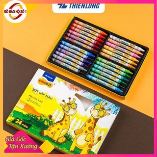 Bút sáp màu Thiên Long Colokit 12 màu và 24 màu tươi sáng tiêu chuẩn Châu Âu an toàn cho trẻ em tô màu, vẽ tranh