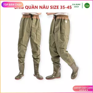 Quần Ủng lội nước dài liền quần đế cứng màu nâu HÀNG NỘI ĐỊA TRUNG, quần ủng bảo hộ lao động, ủng câu cá