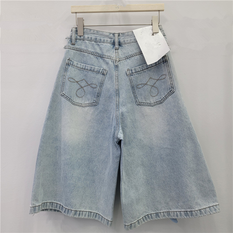 Quần Short Denim Ba Chiều Họa Tiết Hoa Cho Nữ, Phù Hợp Xuẩn Hè, Thiết Kế Sense Eo Cao Rời Năm