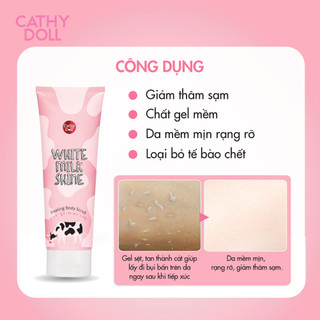 Tẩy Tế Bào Chết Toàn Thân Cathy Doll Sữa Bò White Milk Shine Peeling Body Scrub 320 ml Hỗ Trợ Làm Mịn Và Đều Màu