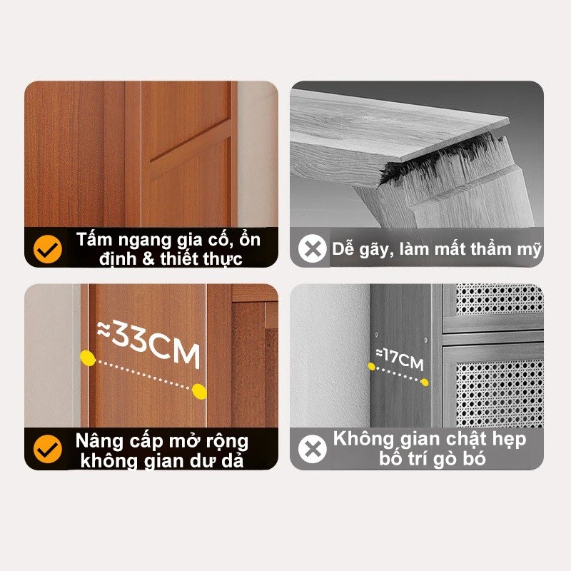 Tủ giày hình vòm phong cách Bắc Âu, làm từ gỗ cao cấp - Điểm nhấn hoàn hảo cho nội thất phòng khách