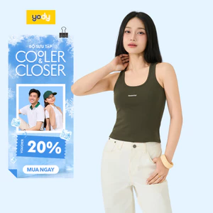 Áo ba lỗ nữ YODY in hình vải cotton phong cách năng động hiện đại WCCM26S010