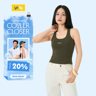 [BST THE NEW T-MATE] Áo ba lỗ nữ YODY in hình vải cotton phong cách năng động hiện đại WCCM26S010