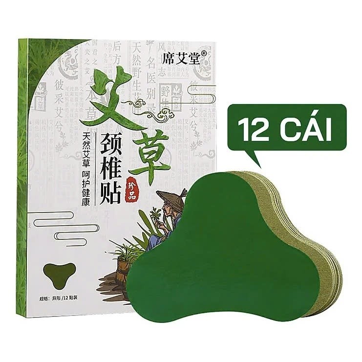 Combo 10 Hộp-Hộp 12 Miếng Dán Ngải Cứu Vai Gáy Giảm Đau Cổ Vai Gáy, Thải Độc