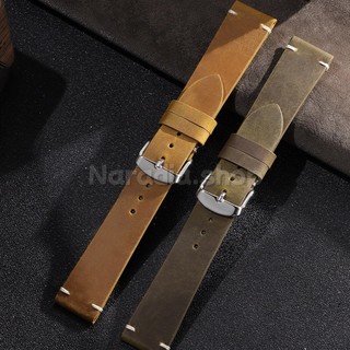 18-24mm Crazy Horse Da Thật Chính Hãng Dây Đeo Đồng Hồ Cho Doanh Nghiệp Retro Da Bò Dây Đeo Đồng Hồ Nam Nữ Thay Thế Dây Đeo Đồng Hồ Vòng Tay