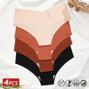 10 gói quần lót liền mạch dành cho nữ, quần lót eo hình chữ V gợi cảm, 10 màu trơn, quần lót liền mạch bằng lụa băng, đồ lót nữ thoáng khí