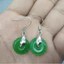 Bông tai khóa an toàn Ice Emerald Green Bông tai ngọc bích thời trang