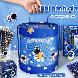 Hộp Quà Tặng Văn Phòng Phẩm Túi Đựng Đồ Dùng Học Sinh Đáng Yêu In Hình Phi Hành Gia 1/6 Hoàn Hảo Cho Mùa Tốt Nghiệp