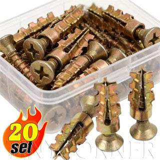 [Vận chuyển nhanh] Bu lông neo sắt mạ kẽm mở rộng bằng đá cho đá dày 15mm +, thiết kế lồng vào nhau với chất liệu chống rỉ sét, Bộ 5 / 10 / 20 để cải tạo gia đình
