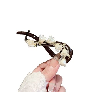 Kẹp tóc xoắn hình chữ u cổ điển họa tiết hoa lily, phù hợp trang điểm tóc hàng ngày