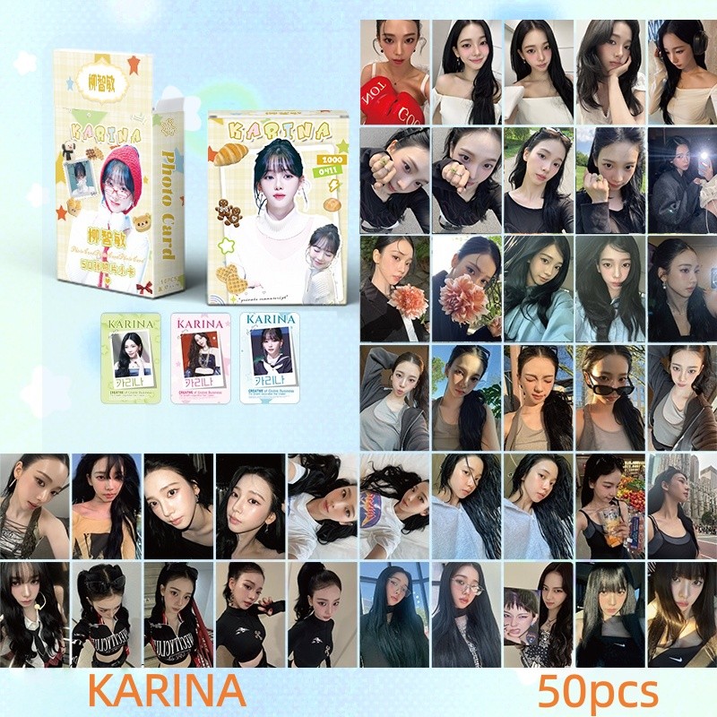 50-60 Cái / hộp Photocards Laser Hình ba chiều Lomo Cards KARINANINGING ĐÔNG GISELLE SOLO Bưu thiếp Kpop YM