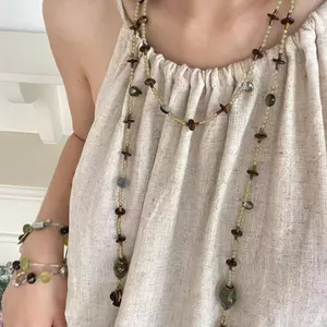 Bohemian Dài Đính Hạt Vòng Cổ Nữ Phong Cách Dân Tộc Retro Độc Đáo Đơn Giản Xương Đòn Dây Xích Cổ Phù Hợp Với Hợp Thời Trang