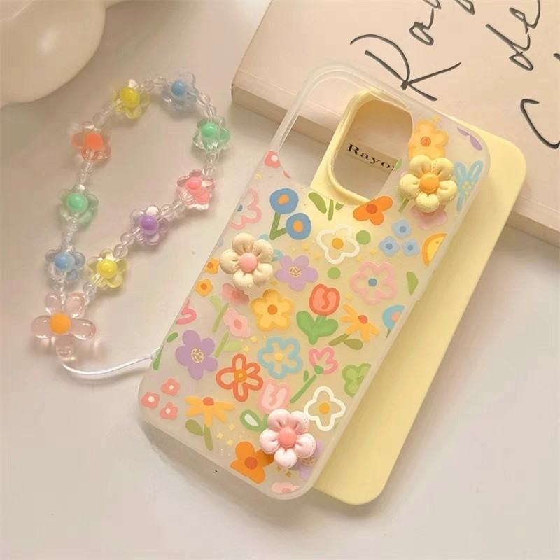 Ốp lưng Iphone hoa màu vàng cho iPhone 16 15 14 13 12 11 pro max plus 7 xr xs plus