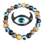 Vòng tay mắt ác Unisex - Hạt Hematite mắt hổ màu đen - Kính thủ công Đa năng Mặc hàng ngày
