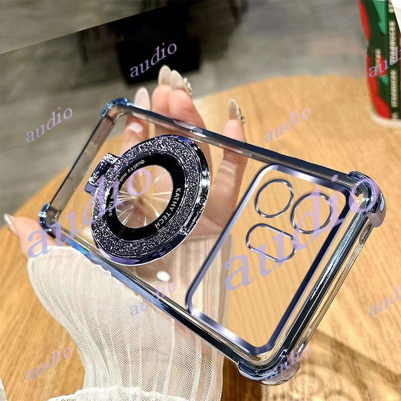 Ốp điện thoại trong suốt mạ bốn góc HONOR 600 5G có giá đỡ cho Honor 600 Pro Smart Honor600 Pro 5G Vỏ silicon mềm chống sốc cho Honor 600 600Pro 600Smart 5G