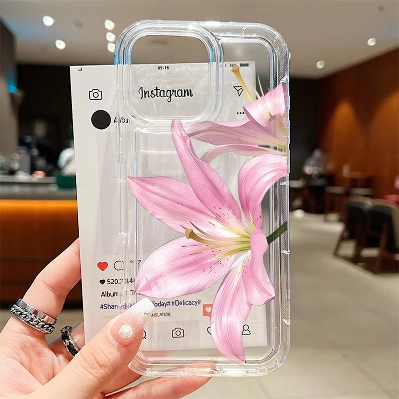 Ốp Điện Thoại Hoa Lily Sang Trọng Cho Redmi Note 13 Pro Plus 5G 12 11S 13X 13C 12 12C Mi 13T 12T Pro 14 13 12 Vỏ Chống Sốc Mềm