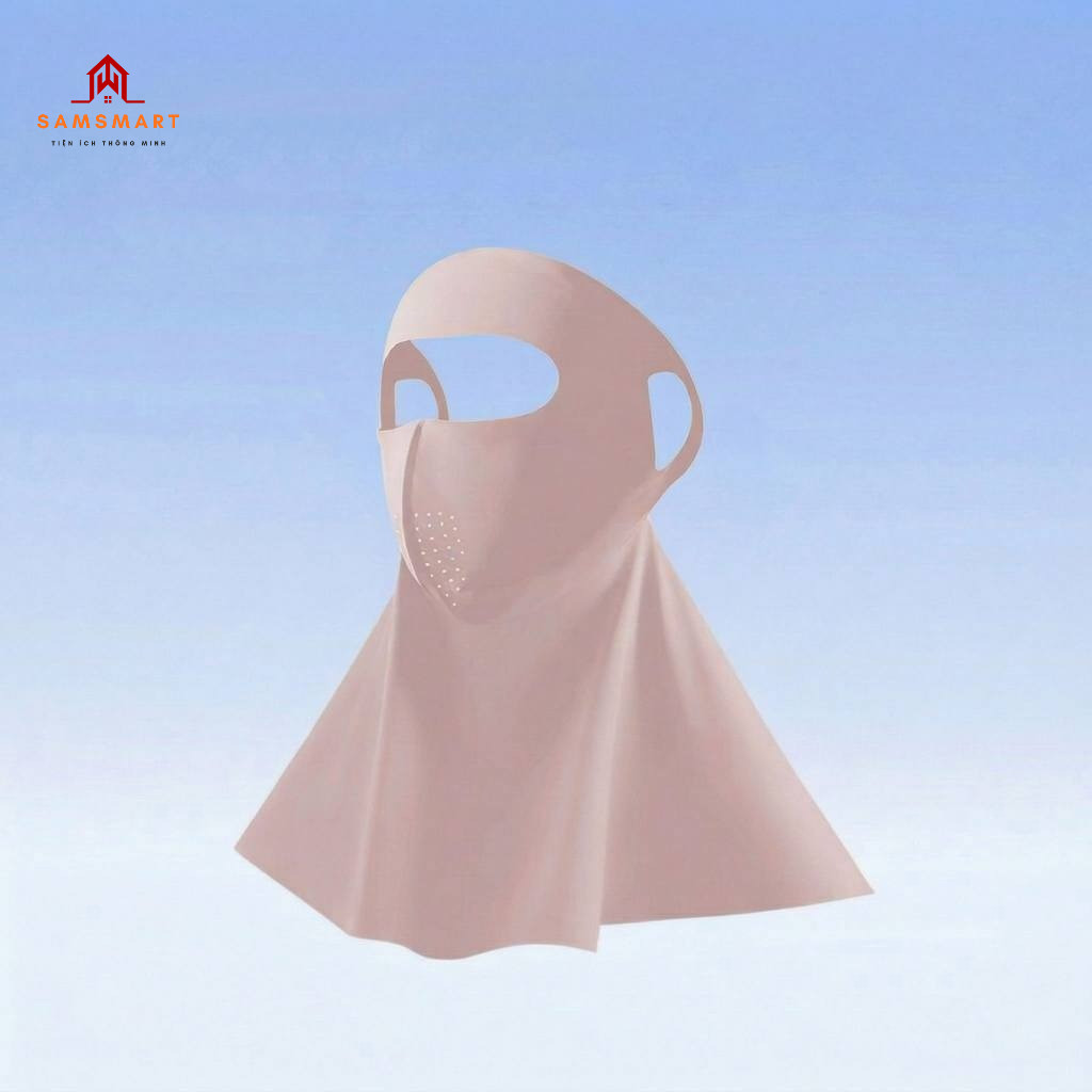 Mặt Nạ Chống Nắng Nữ Lụa Băng – Che Kín Mặt Cổ, Chống Tia UV, Thoáng Khí, Cao Cấp