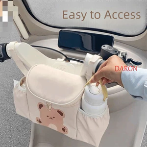 Túi đựng xe điện DARON, Túi đựng tay lái xe đạp chống nước dung tích lớn, có thể tháo rời nhanh chóng có thể tháo rời bằng da PU có thể tháo rời Đi xe đẩy túi treo phía trước