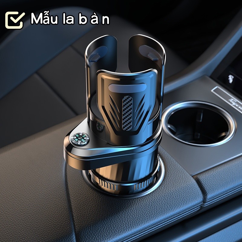 Giá Giữ Cốc Ô Tô Sợi Carbon Đa Năng SEAMETAL - Kèm La Bàn, Xoay 360°, Kẹp Cửa Gió/trung Tâm, Chống Rung Tiện Dụng