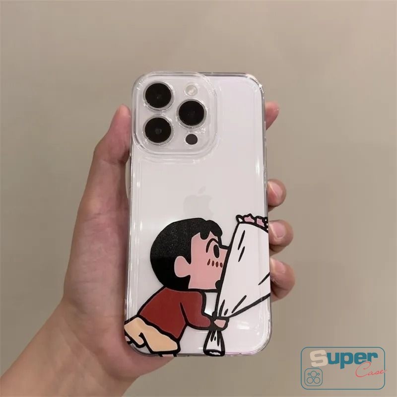 Ốp Lưng Dành Cho Samsung A17 A16 A05s A05 A25 A13 A03 A23 A35 A26 M12 A52 A07 A30 A56 A51 A33 A06 A53 A24 A32 A31 A20 A15 A12 A36 A54 Crayon Shin chan Tặng Hoa Cho Tình Yêu Nhỏ Hạnh Phúc