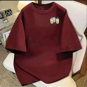 Áo phông basic tay lỡ thời trang, unisex hình ly nước in ng ự c-thoitrangaophong
