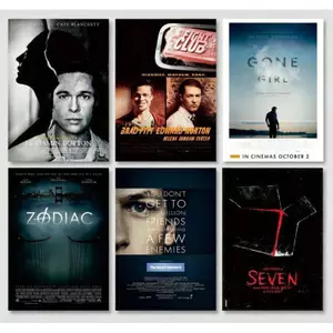David Fincher Movies Canvas Poster - Se7en, Fight Club, Zodiac, Gone Girl, Frameless Wall Art