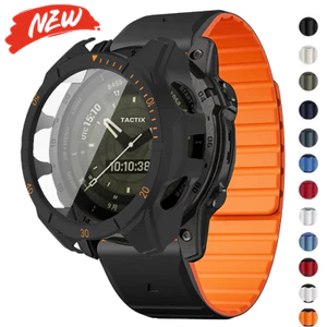 Ốp lưng PC + dây đeo silicon tương thích cho vòng đeo tay Garmin fenix8 AMOLED 47mm 51mm cho phụ kiện đồng hồ fenix8 Solar 47mm 51mm