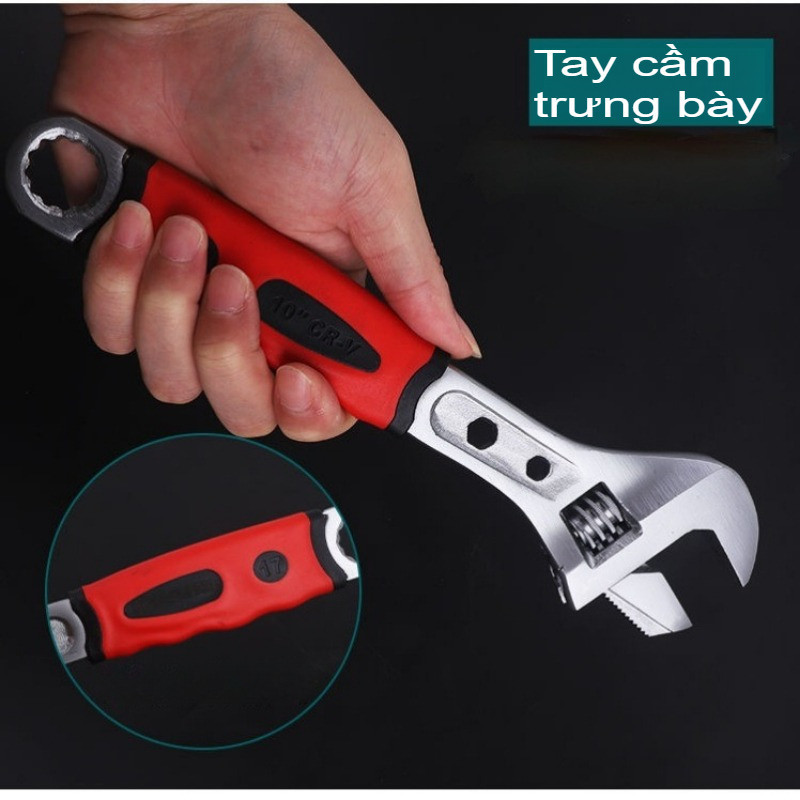 Mỏ Lết Đa Năng Cao Cấp 2 Trong 1, Cờ Lê Vặn Bulong, Đai Ốc, Kẹp Ống Nước, Dụng Cụ Sửa Chữa Máy Móc