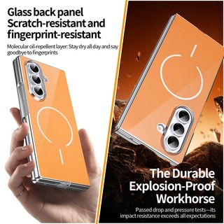 Ốp từ tính màu kẹo sang trọng cho Samsung Galaxy Z Fold 7/6/5/4/3/8, kèm kính bảo vệ màn hình trước