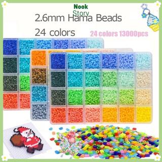 Bộ NOOKSTORY Perler Hama thủ công 2,6mm 24 màu cao cấp, hộp dụng cụ DIY làm câu đố giáo dục