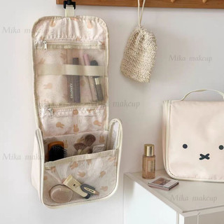 Túi Đựng Mỹ Phẩm Dễ Thương Mi Bunny Túi Đựng Mỹ Phẩm Đơn Giản Màu Trơn Hoạt Hình Dễ Thương Dung Tích Lớn Di Động Treo Loại