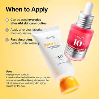 Anua Zero-Cast Moisturizing Finish Sunscreen, SPF 50 50ml Sunscreen