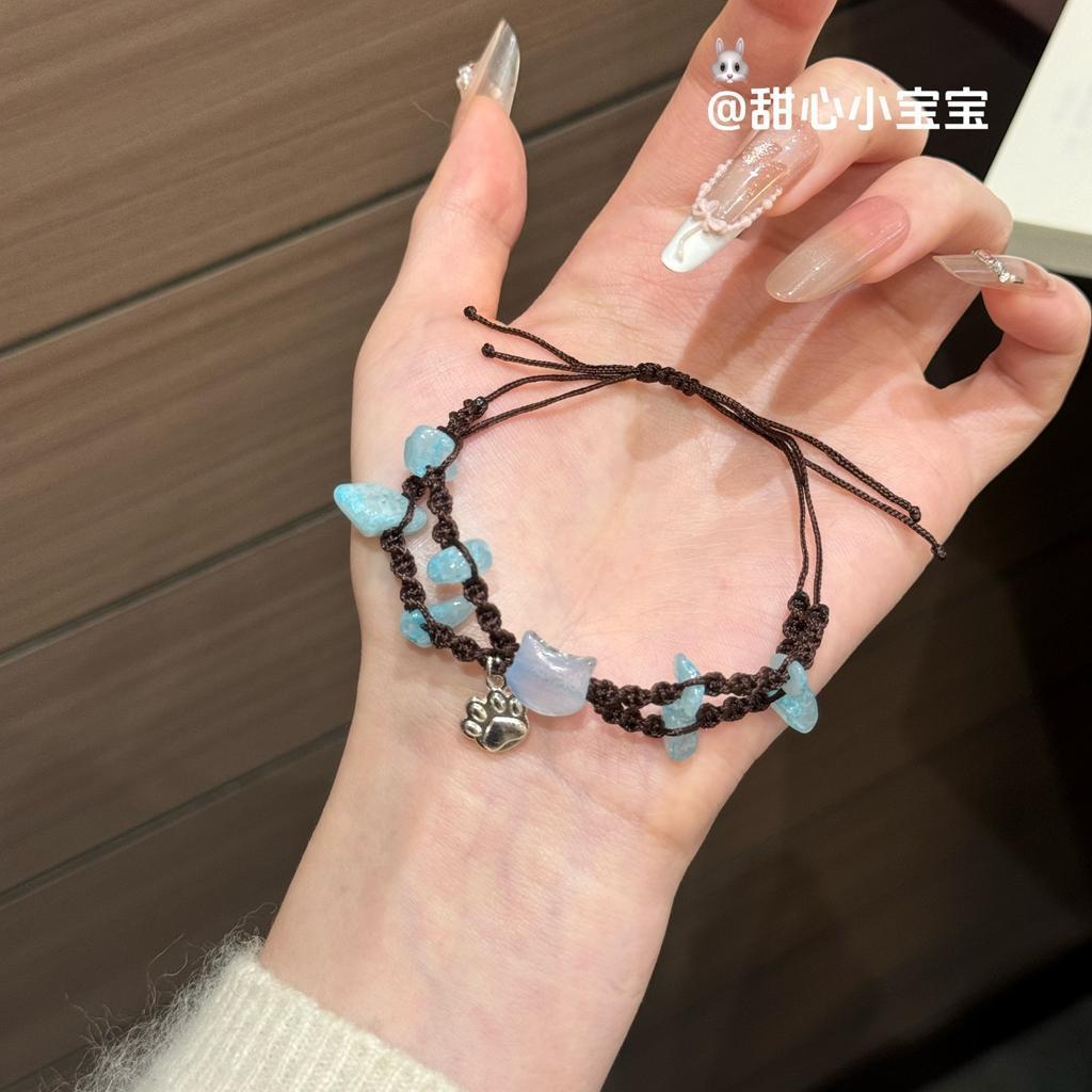 Vòng tay Kitty Vòng tay bạn gái Niche dệt tay