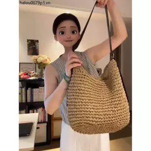 Mùa hè Lười Phong Cách Rơm Túi 2026 Phong Cách Mới Dung Tích Lớn Một Vai Túi Túi Đi Biển Túi Đi Biển Đi Biển Túi Dệt Commuter