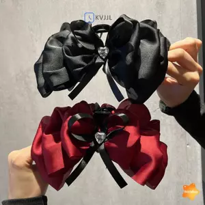 Kẹp Vuốt Tóc Nơ Lớn Satin Thanh Lịch, Phù Hợp Làm Phụ Kiện Tóc