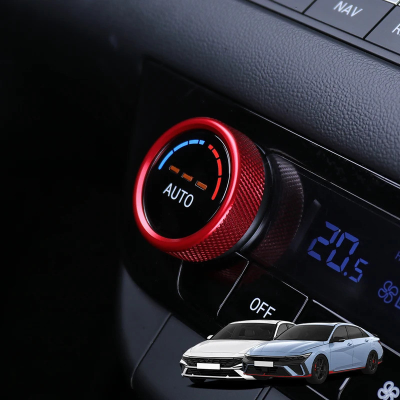 Một Cặp Nhôm Đỏ Xanh Đen Nội Thất Điều Hòa Không Khí Konb Vòng Viền Dành Cho Xe Hyundai Elantra CN7 / CN7 N RHD / LHD