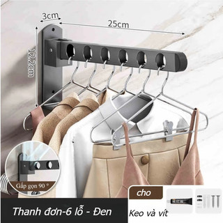 Giá Treo Quần Áo Thép Carbon - Gấp Gọn, Chịu Lực, Dán Keo Mạnh, Phù Hợp Phòng Nhỏ & Phòng Tắm