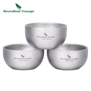 Boundless Voyage Titan Đôi Tường Cốc Mini Trà Sake Cốc Cà Phê Cốc Cắm Trại Drinkware, Pha Lê Bạc, 40ml, ti3204D