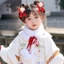 Kẹp tóc tua rua nơ đỏ vintage dành cho trẻ em, phù hợp lễ hội