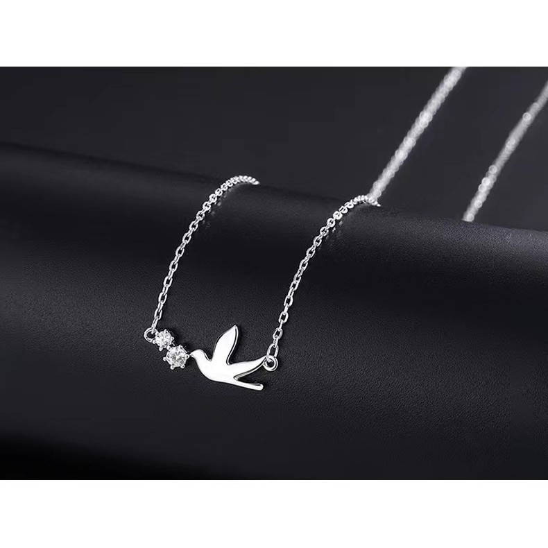 Vòng cổ bồ câu hòa bình bằng kim cương bạc S925