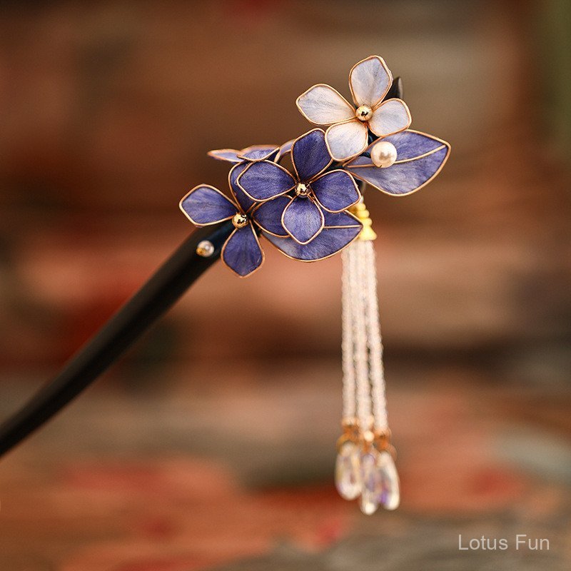 MỚI! [Vanyin] Kẹp Tóc Phong Cách Trung Hoa Handmade Với Họa Tiết Hoa Và Tua Rua
